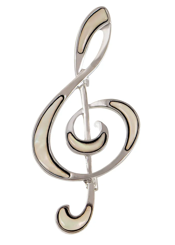 Necklaces Refined by AnnaKaci Silver Tone Abalone Shell Music Note Brooch Pin Pendant Simple Accessories Gifts for Party Banquet New Years Necklaces Refined by AnnaKaci Silver Tone Abalone Shell Music Note Brooch Pin Pendant Simple Accessories Gifts for Party Banquet New Years