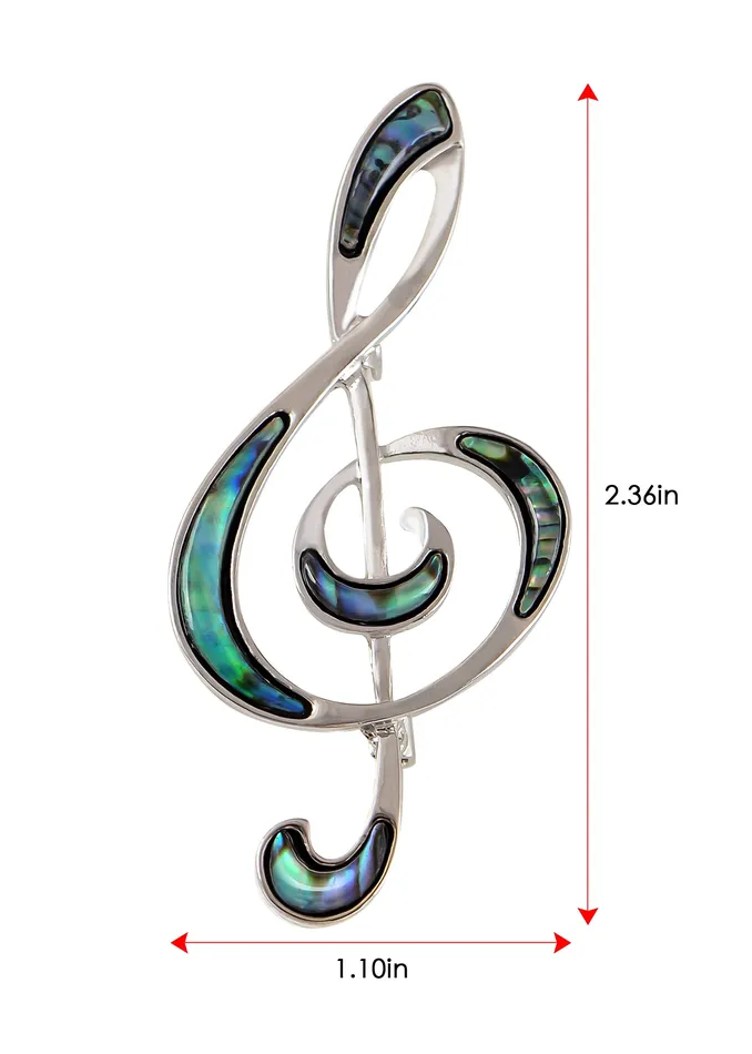 Necklaces Refined by AnnaKaci Silver Tone Abalone Shell Music Note Brooch Pin Pendant Simple Accessories Gifts for Party Banquet New Years Necklaces Refined by AnnaKaci Silver Tone Abalone Shell Music Note Brooch Pin Pendant Simple Accessories Gifts for Party Banquet New Years