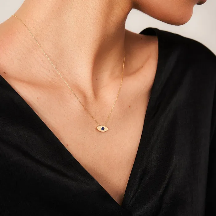Necklaces Sapphire Evil Eye Necklace Gelin Diamond