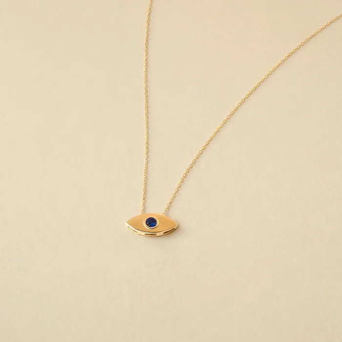 Necklaces Sapphire Evil Eye Necklace Gelin Diamond