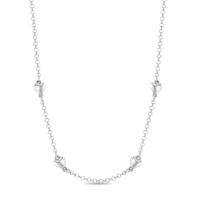 Necklaces Womens Necklaces Satellite Heart Womens Necklace Sterling Silver