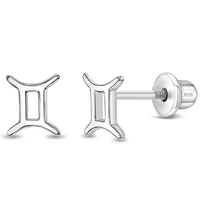 Polished Zodiac Gemini Kids Childrens Girls Earrings Screw Back Sterling Silver Kids Screw Back Earrings Earrings Polished Zodiac Gemini Kids Childrens Girls Earrings Screw Back Sterling Silver Kids Screw Back Earrings Earrings