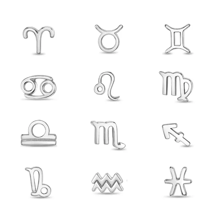 Polished Zodiac Gemini Kids Childrens Girls Earrings Screw Back Sterling Silver Kids Screw Back Earrings Earrings