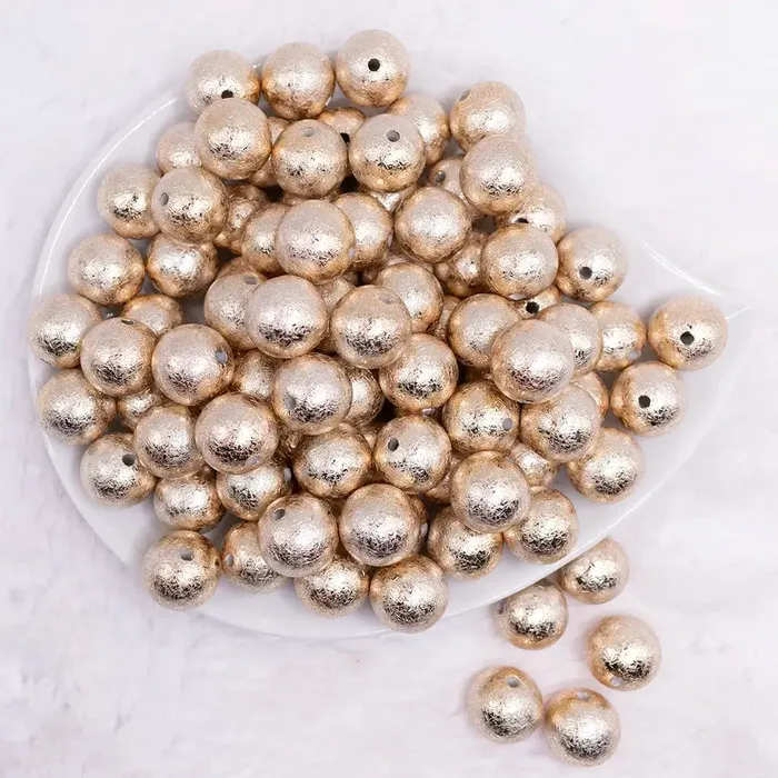 PreStyled Sets The BumbleBead Company 16mm Gold Crinkle Foil Bubblegum Beads