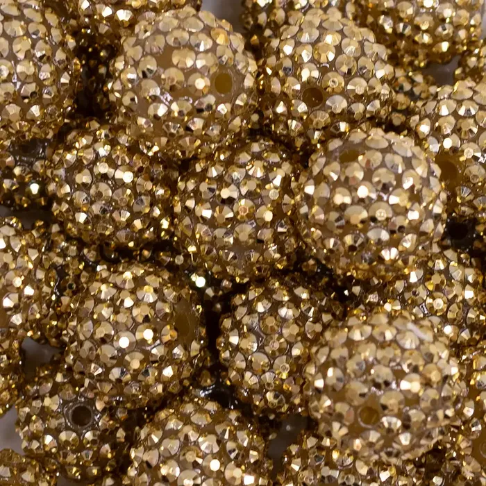PreStyled Sets The BumbleBead Company 20mm Yellow Gold Rhinestone Bubblegum Beads