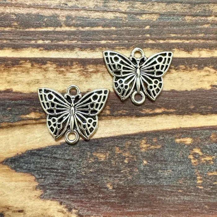 Premium Pewter Rings BCB317 Antique Silver Open Butterfly Connector 15x20mm Pkg 2 Premium Pewter Rings BCB317 Antique Silver Open Butterfly Connector 15x20mm Pkg 2