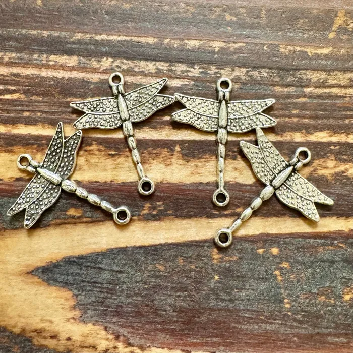 Premium Pewter Rings STMSP616S Antique Silver Dragonfly Connector 28x23mm Pkg 4 Premium Pewter Rings STMSP616S Antique Silver Dragonfly Connector 28x23mm Pkg 4