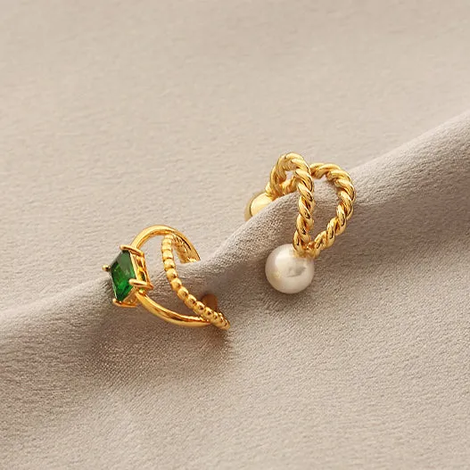 Refined by AnnaKaci Earrings Double Layer Twist Braid 18K Gold Plated Brass Ear Cuff Refined by AnnaKaci Earrings Double Layer Twist Braid 18K Gold Plated Brass Ear Cuff