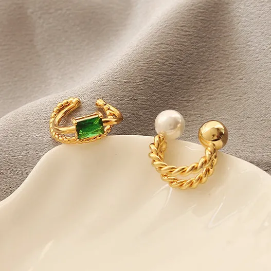 Refined by AnnaKaci Earrings Double Layer Twist Braid 18K Gold Plated Brass Ear Cuff