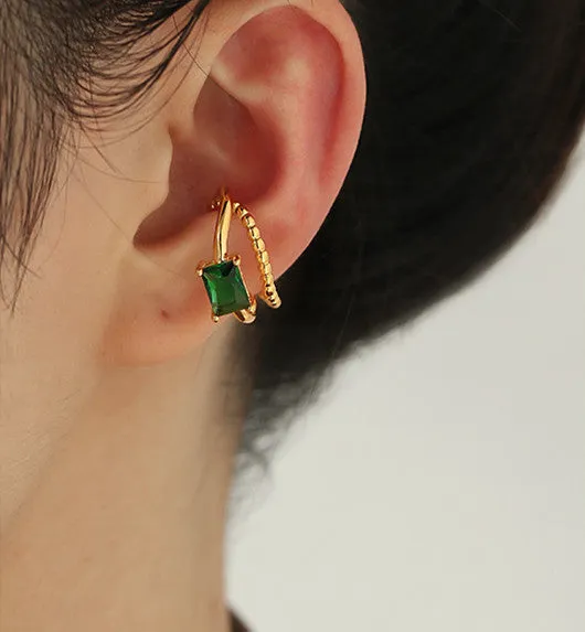 Refined by AnnaKaci Earrings Double Layer Twist Braid 18K Gold Plated Brass Ear Cuff
