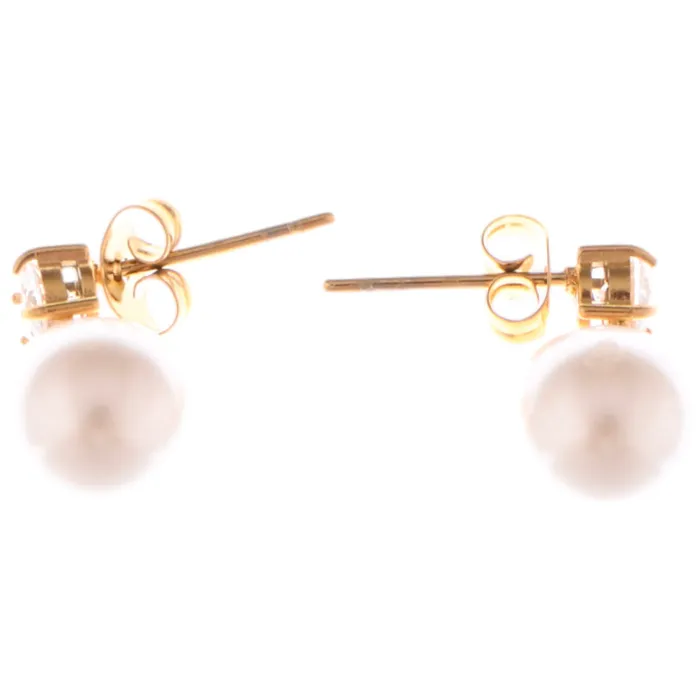 Refined by AnnaKaci Earrings Gold Tone Textured Stud Earrings with Hoop and Disc Detail Refined by AnnaKaci Earrings Gold Tone Textured Stud Earrings with Hoop and Disc Detail