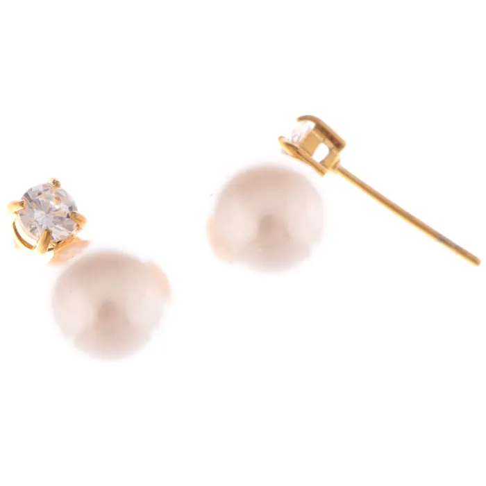 Refined by AnnaKaci Earrings Gold Tone Textured Stud Earrings with Hoop and Disc Detail Refined by AnnaKaci Earrings Gold Tone Textured Stud Earrings with Hoop and Disc Detail