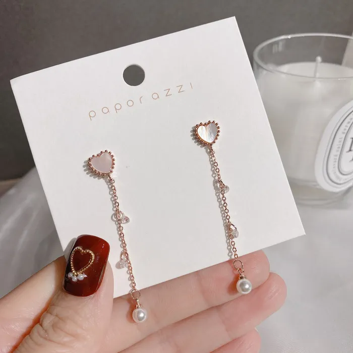 Refined by AnnaKaci Earrings Rose Gold Heart Dangle Earrings