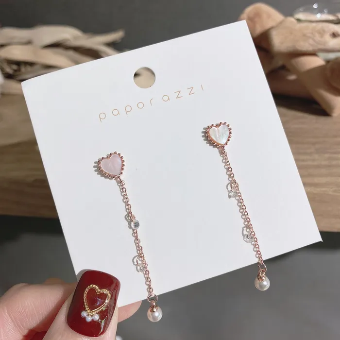 Refined by AnnaKaci Earrings Rose Gold Heart Dangle Earrings
