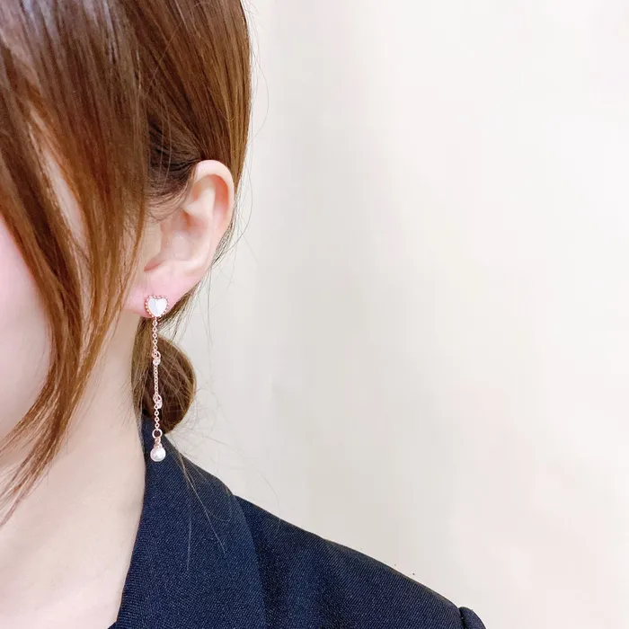 Refined by AnnaKaci Earrings Rose Gold Heart Dangle Earrings