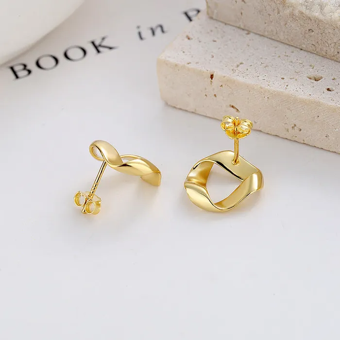 Refined by AnnaKaci Earrings Triangle Twist 925 Sterling Silver Earrings Refined by AnnaKaci Earrings Triangle Twist 925 Sterling Silver Earrings