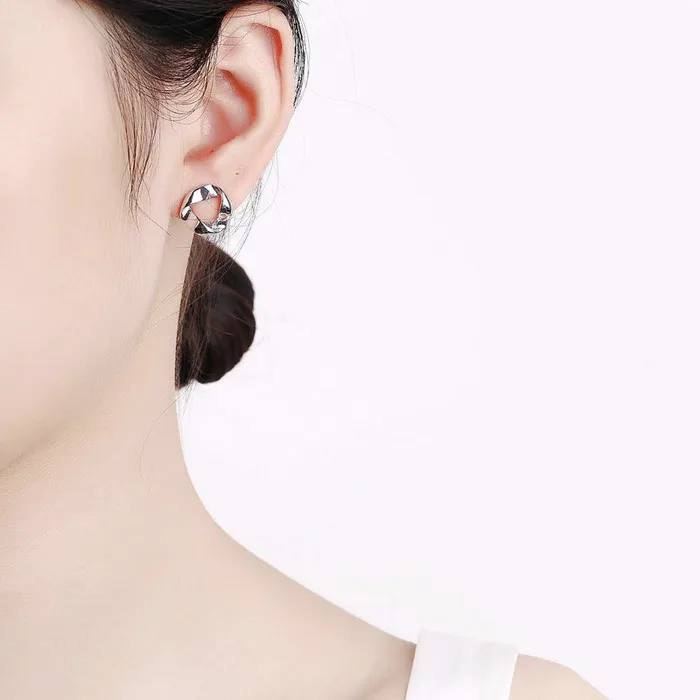 Refined by AnnaKaci Earrings Triangle Twist 925 Sterling Silver Earrings Refined by AnnaKaci Earrings Triangle Twist 925 Sterling Silver Earrings