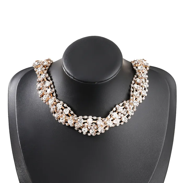 Refined by AnnaKaci Necklaces Fancy Crystal Embellished Wavy Chocker Necklace Refined by AnnaKaci Necklaces Fancy Crystal Embellished Wavy Chocker Necklace