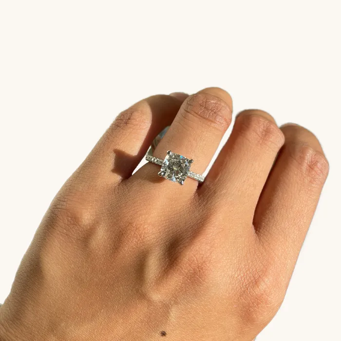 Rings 271 Square Cushion Lab Diamond Engagement Ring Happy Jewelers