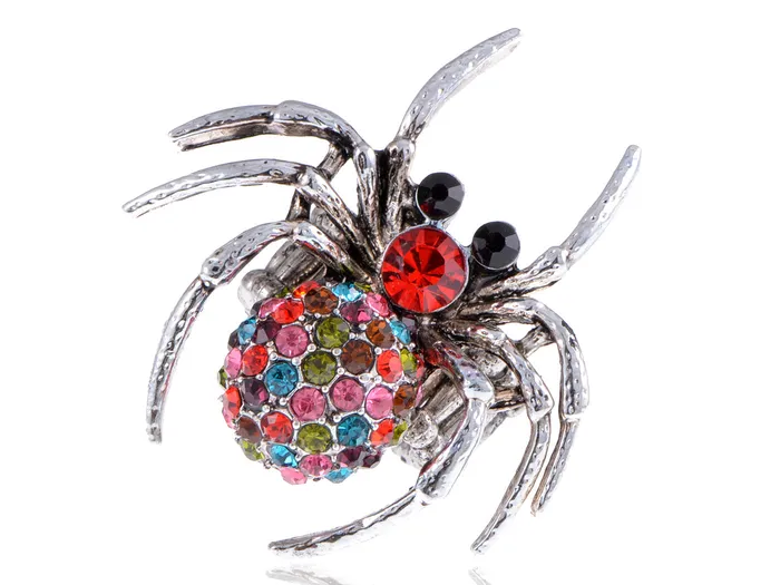 Rings Alilang Colorful Poisonous Silver Widow Tarantula Spider Ring