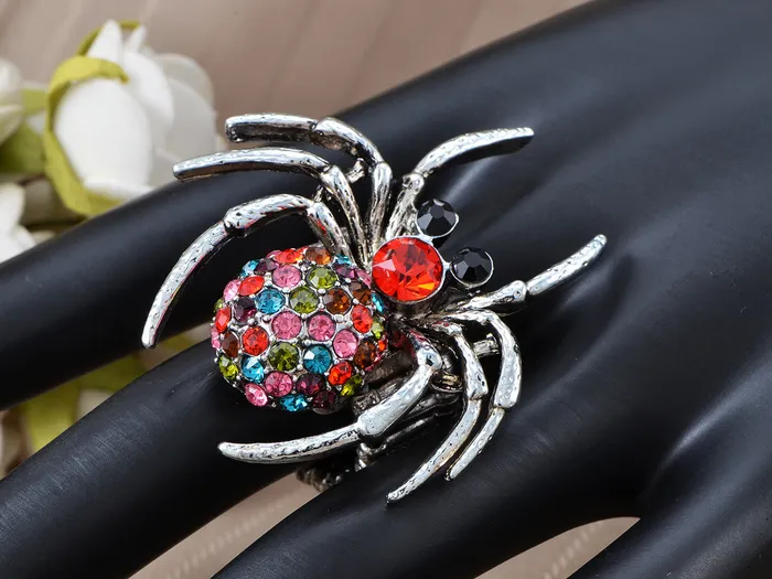 Rings Alilang Colorful Poisonous Silver Widow Tarantula Spider Ring Rings Alilang Colorful Poisonous Silver Widow Tarantula Spider Ring