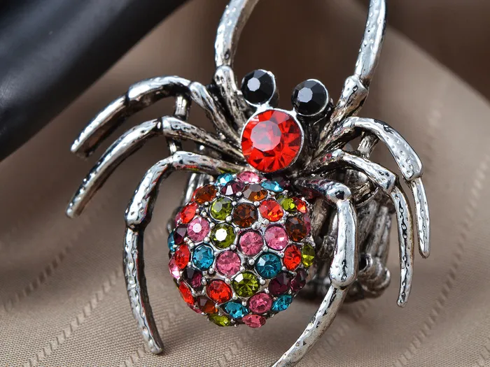 Rings Alilang Colorful Poisonous Silver Widow Tarantula Spider Ring Rings Alilang Colorful Poisonous Silver Widow Tarantula Spider Ring