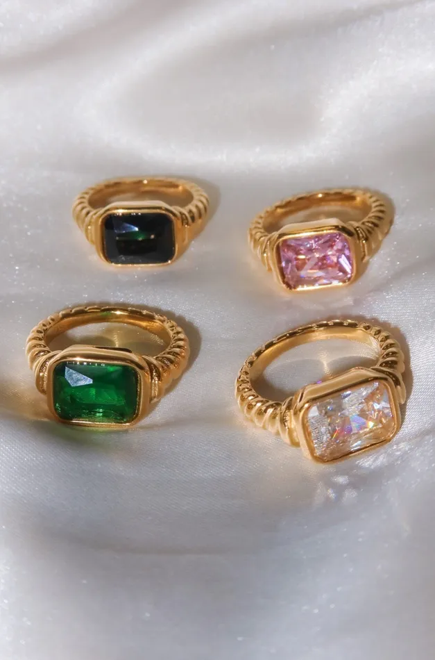 Rings Chvker Jewelry Stone Croissant Ring
