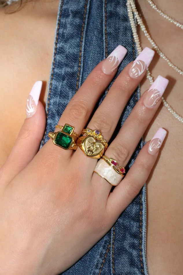 Rings Chvker Jewelry Stone Croissant Ring