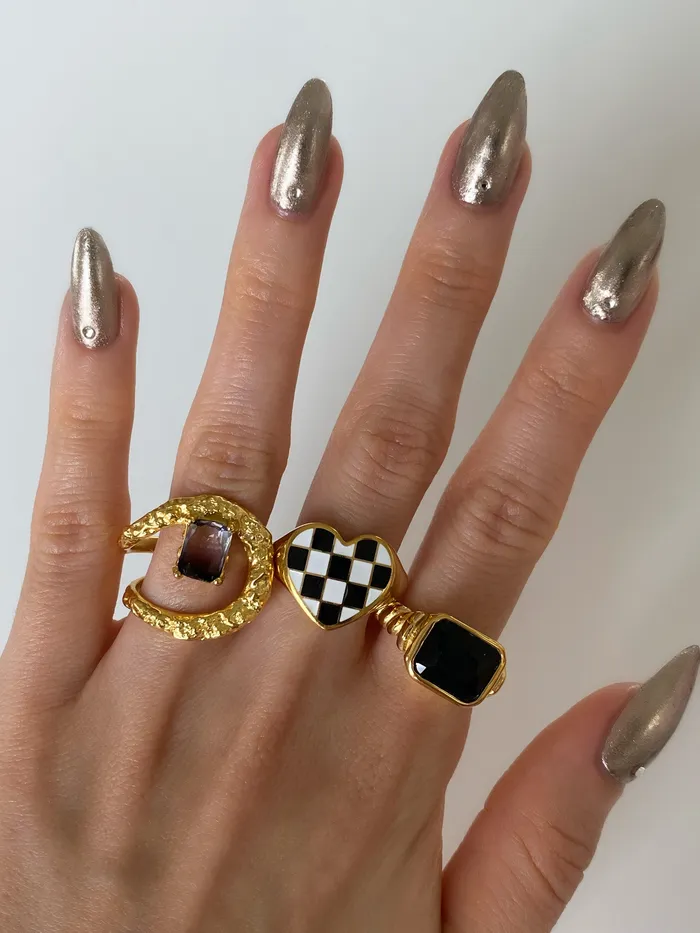 Rings Chvker Jewelry Stone Croissant Ring