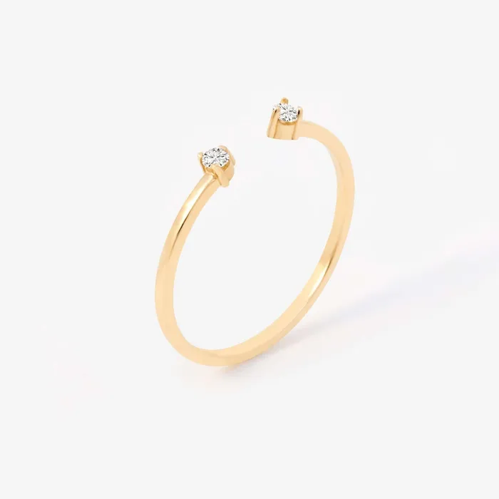 Rings Diamond Duo Solitaire Open Ring Gelin Diamond