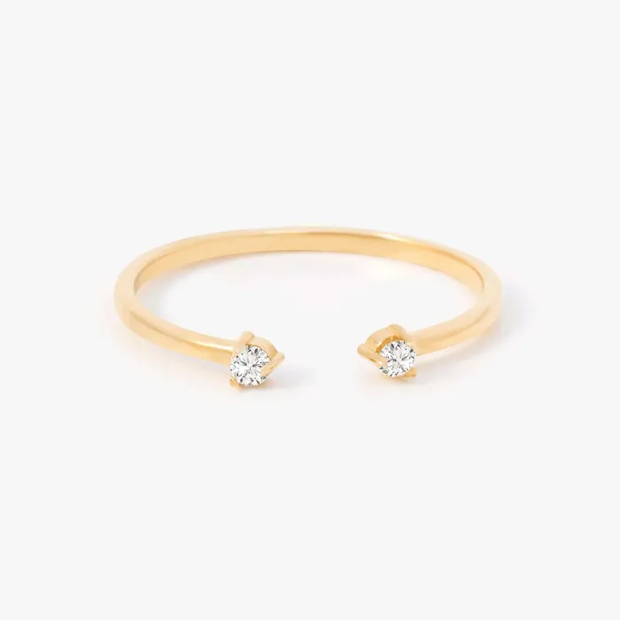 Rings Diamond Duo Solitaire Open Ring Gelin Diamond