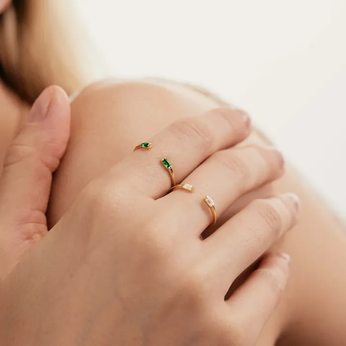 Rings Gelin Diamond Birthstone Duo Baguette Open Ring