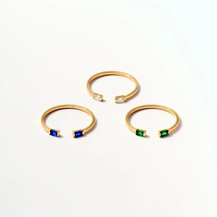 Rings Gelin Diamond Birthstone Duo Baguette Open Ring