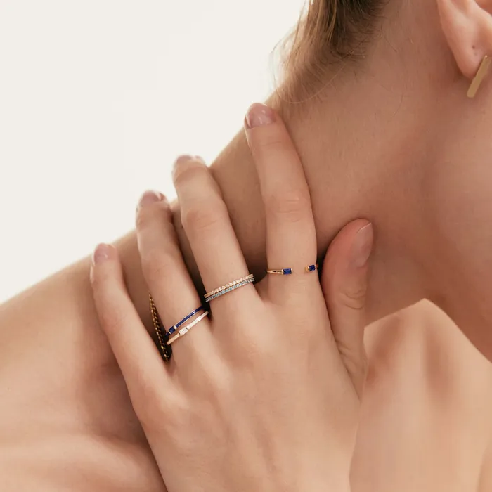 Rings Gelin Diamond Birthstone Duo Baguette Open Ring