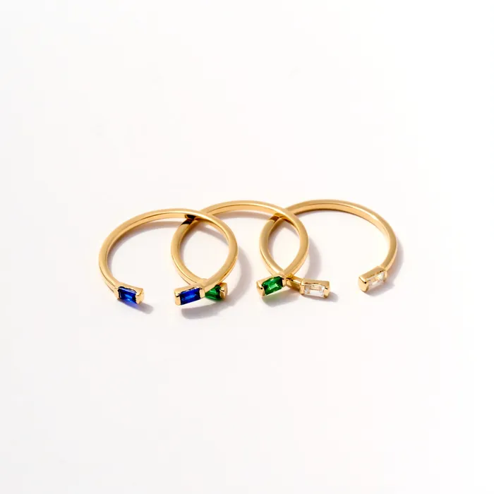 Rings Gelin Diamond Birthstone Duo Baguette Open Ring