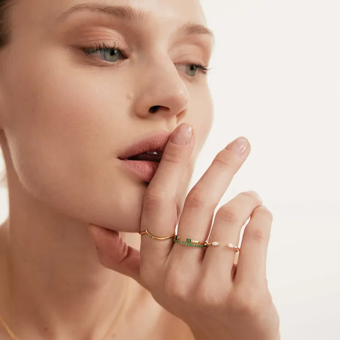 Rings Gelin Diamond Birthstone Duo Baguette Open Ring