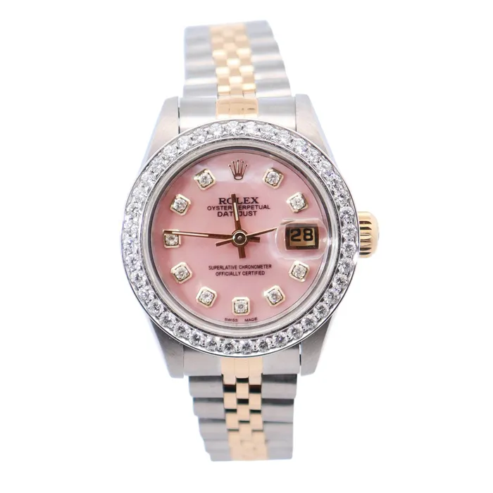 Rolex Datejust 26mm Pink Dial Watch Ref 69173 Happy Jewelers Watches