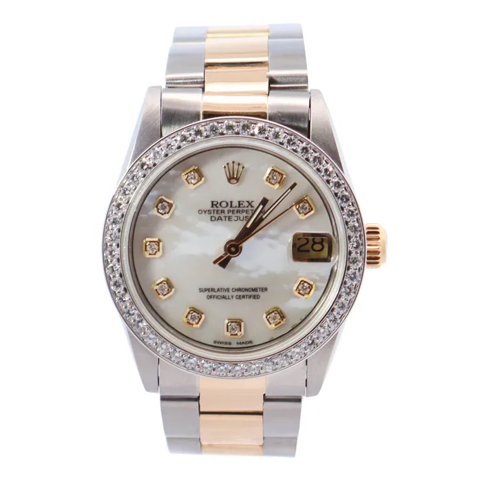 Rolex Datejust 31mm MOP Dial Watch Ref 68273 Happy Jewelers Watches