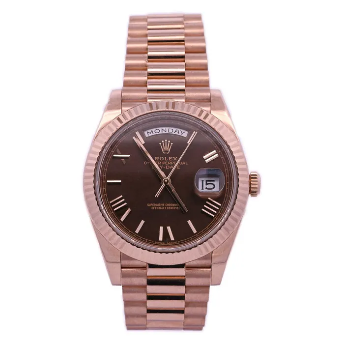 Rolex DayDate 40mm Chocolate Dial Watch Ref 228235 Happy Jewelers Watches Rolex DayDate 40mm Chocolate Dial Watch Ref 228235 Happy Jewelers Watches