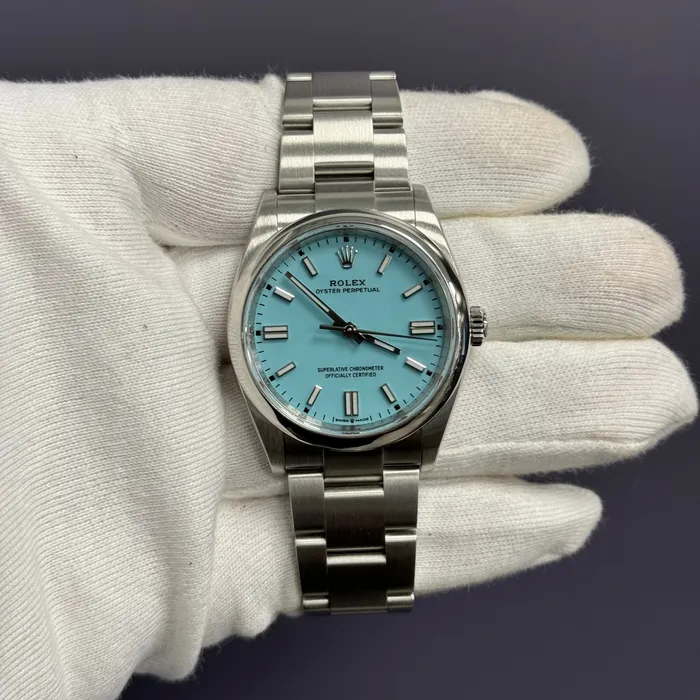 Rolex Oyster Perpetual 36mm Tiffany Dial Watch Ref 126000 Happy Jewelers Watches Rolex Oyster Perpetual 36mm Tiffany Dial Watch Ref 126000 Happy Jewelers Watches