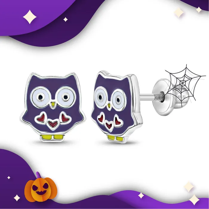 Split Night Owl Earrings Sterling Silver Earrings