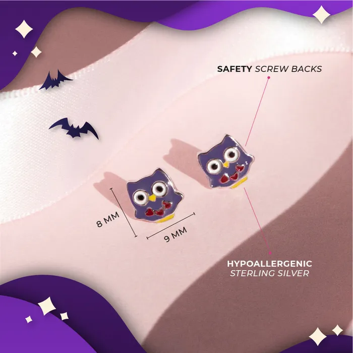 Split Night Owl Earrings Sterling Silver Earrings