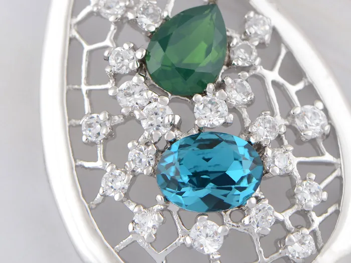 Swarovski Crystal Tear Drop Blue Web Net Pendant Necklace Alilang Necklaces Swarovski Crystal Tear Drop Blue Web Net Pendant Necklace Alilang Necklaces