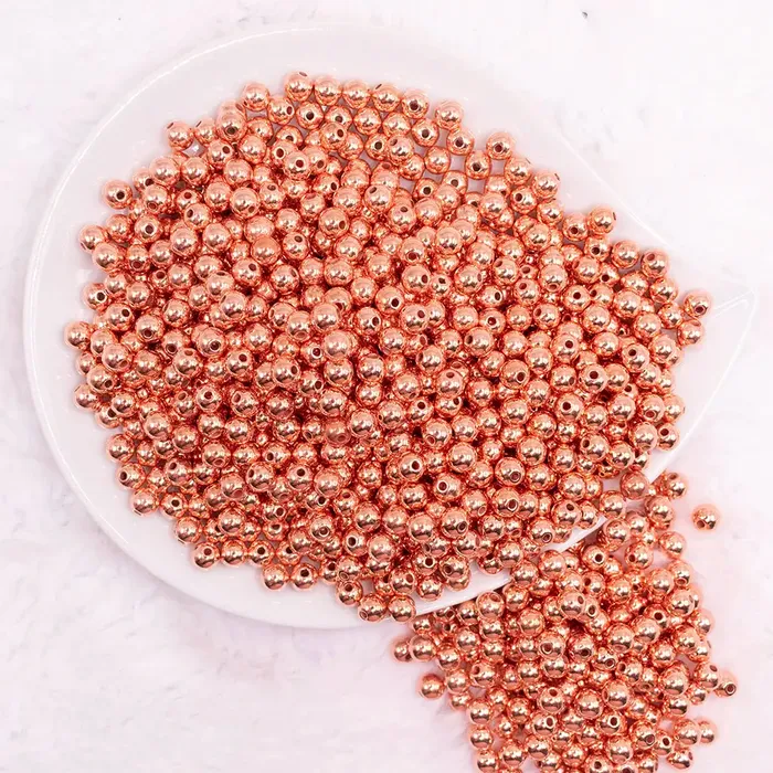The BumbleBead Company Earrings 6mm Rose Gold Acrylic Spacer Beads