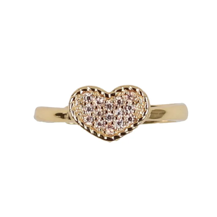Tilyon Jewelry Rings Tilyon Braided Edge CZ Heart Ring