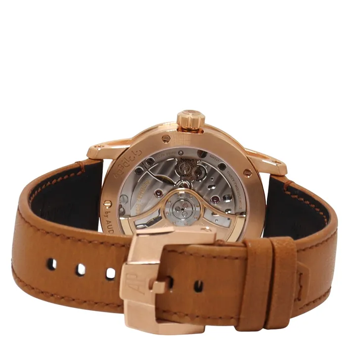 Watches Audemars Piguet Code 1159 41mm Rose Gold White Stick Arabic Dial Watch Reference Happy Jewelers