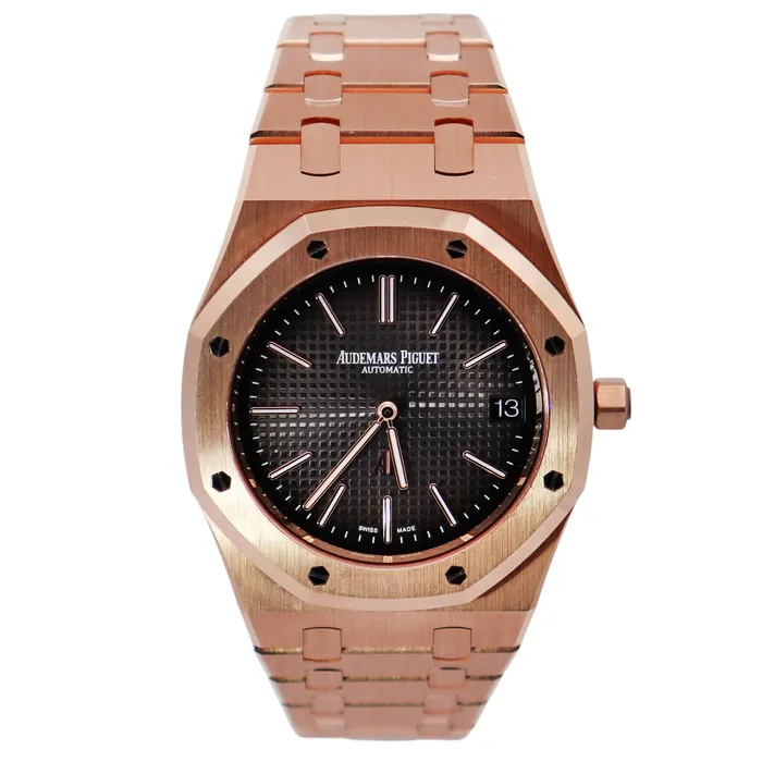 Watches Happy Jewelers Audemars Piguet Royal Oak 39mm Grey Dial Watch Ref 16202OROO1240OR02 Watches Happy Jewelers Audemars Piguet Royal Oak 39mm Grey Dial Watch Ref 16202OROO1240OR02