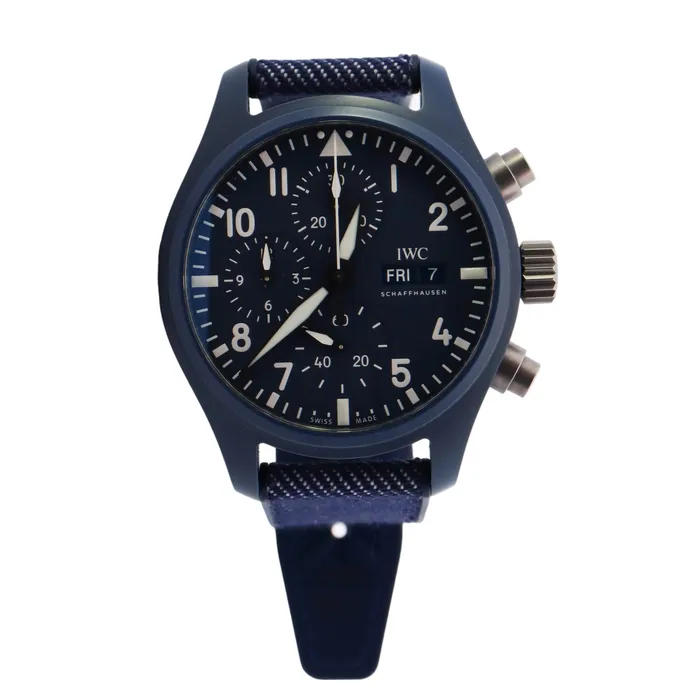 Watches Happy Jewelers IWC Pilot Top Gun Oceana Ceramic 41mm Blue Chronograph Dial Watch Reference IW389404 Watches Happy Jewelers IWC Pilot Top Gun Oceana Ceramic 41mm Blue Chronograph Dial Watch Reference IW389404