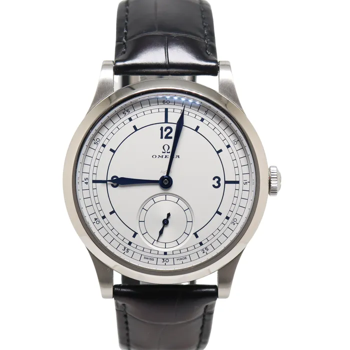 Watches Happy Jewelers Omega CK859 Steel 39mm White with Blue Roman Stick Dial Watch Reference 51112392199002 Watches Happy Jewelers Omega CK859 Steel 39mm White with Blue Roman Stick Dial Watch Reference 51112392199002
