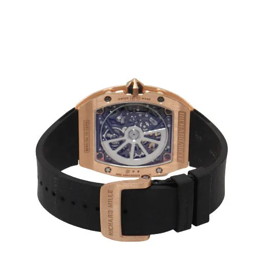 Watches Happy Jewelers Richard Mille Mens Extra Flat Automatic Rose Gold Skeleton Dial Watch Reference RM6701